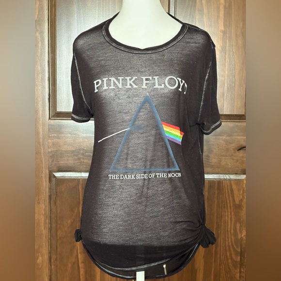 Pink Floyd Black Cotton Blend Sheer Short Sleeve Shirt Size XL - Picture 2 of 5